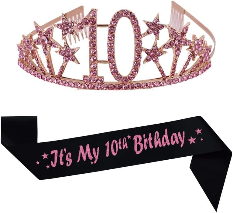 Sretan 10. rođendan Tiara i krila pokloni Crystal Rhinestone princeza kruna rođendanska djevojka Party Favor