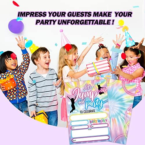 Jump Trampoline Pozivi za rođendan, Pozivi za zabavu za dječake Dječje djece, pozivnice za skakanje, pozivnice