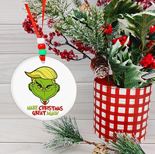 Grinch ukrasi za božićno drvce 2021, veliki okrugli Eko plastični PVC od 3,2, smiješni, viseći