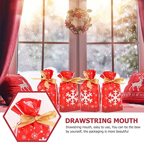 Prettyzoom 10pcs Božićni bombona Bowtie Snowflake Crtav poklon torbe Xmas Tretirajte torbu za slatkiše za kućnu