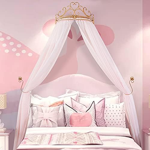 Lotus Karen Princess krevet za zavjese, slatka čipka mosquito mreža sa metalnom krunom za djevojčice