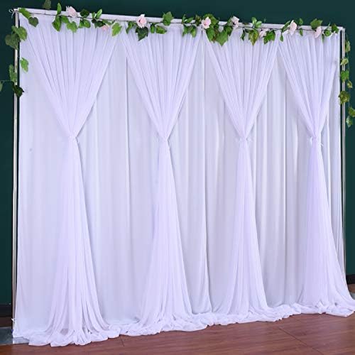Bijeli til pozadina zavjese za svadbu 10 ft X 7 ft bijele zavjese za pozadinu zavjese za stranke Baby tuš