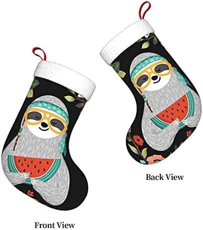 YileQuan 18 inča Božićne čarape Klasične čarape, slatka lenjost, za porodične praznične ukrase
