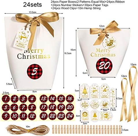 HEMOTON Candy Box 2021 Božić Advent Calendar Party Favor torbe viseće poklon torbe DIY Xmas vijenac
