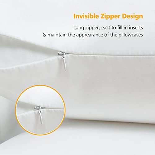 Bedemu jastuk za tijelo, jastučnica od bijelog karoserije s nevidljivim dvostrukim patentnim zatvaračem,