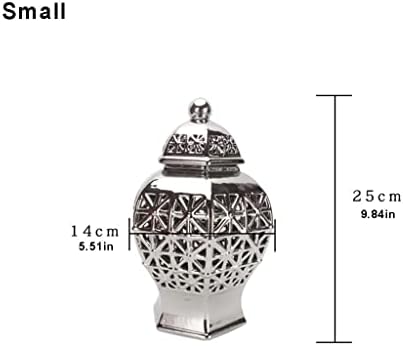 Robmet Dekorativna srebrna rešetka Jar sa poklopcem, keramičkim templenim termama, porculanski Vasec