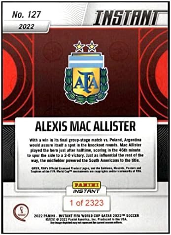 Alexis Mac Allister 2022 Panini Instant FIFA QATAR Svjetski kup / 2323 Argentina 127 Champions NM +