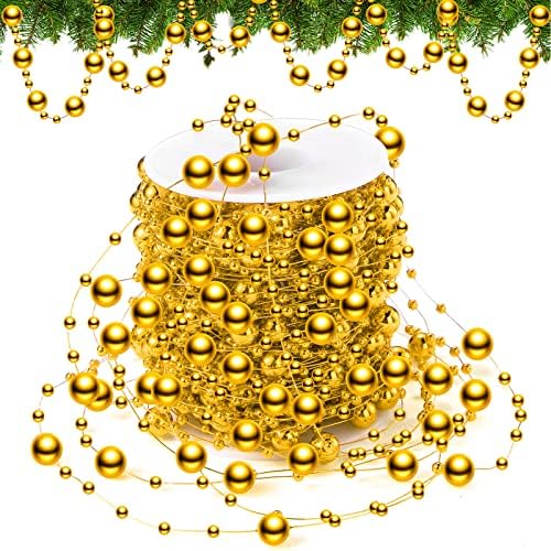 Pangda 65,6 stopa božićne drveće perle Garland plastični biser lanac za božićne vjenčane ukrašavanje
