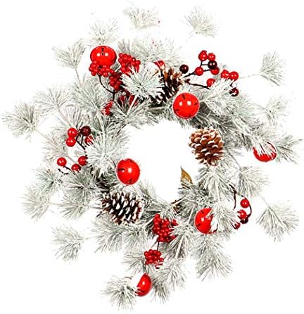 Funpa božićni vijenac Elegantna pinecone Berry Bell viseći vijenac Vorta vijenac umjetni vijenac