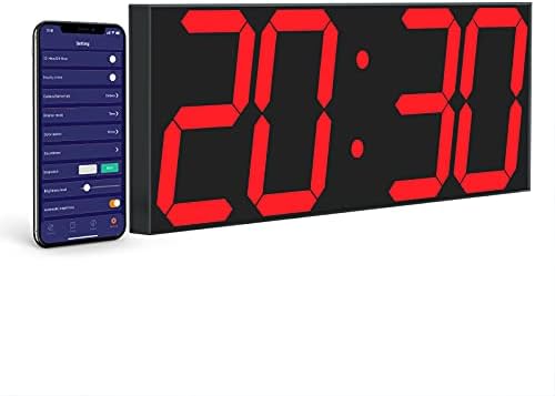 Chkosda Digitalni zidni sat, LED zidni sat sa brojevima od 6 , brojač brojača / odbrojavanja sa