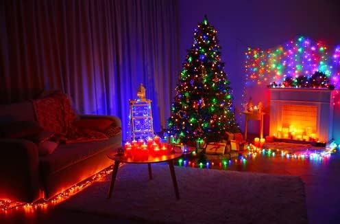 400 LED svjetla za božićno drvo, 10,5 FT x 10 linija Božićna žičana svjetla sa 8 načina rada, Vanjska unutrašnja