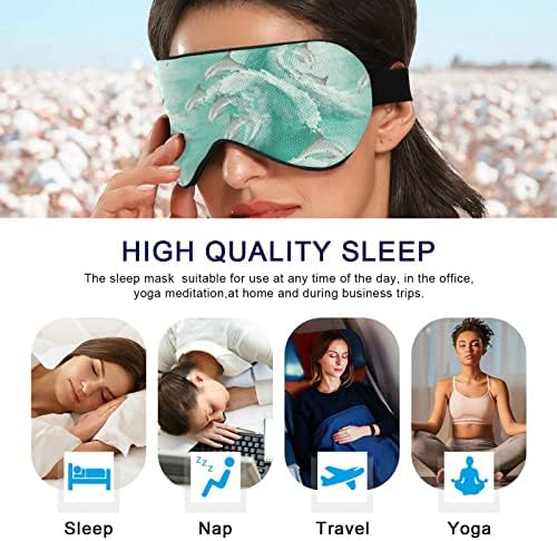 Unisex Sleep maska ​​za oči Dolfini-skok-plava-morska noćna maska ​​za spavanje Udobne zaštitne hladovine