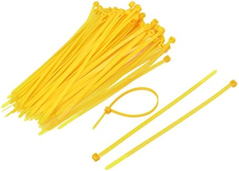 Aexit 200mm x stezaljke 5mm žuti najlon Auto žičani kabel Zip kravata Stezaljke Organizator 100pcs