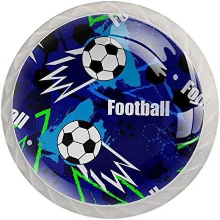 Bijela dugmad za ladice Soccer Football dekorativna komoda Kvake za povlačenje vrata za dječake