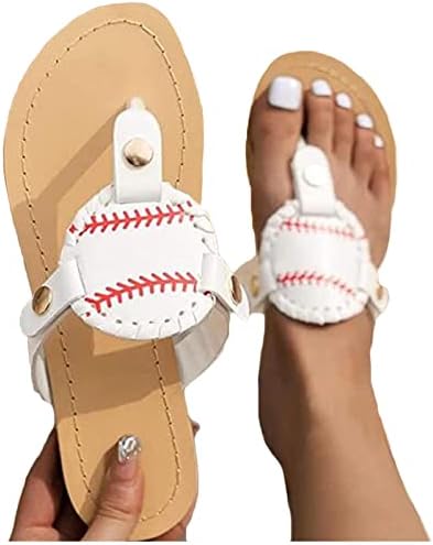 Flip Flops za žene, ženske ljetne modne bejzbol sandale ravne papuče otvorene cipele u udobnim