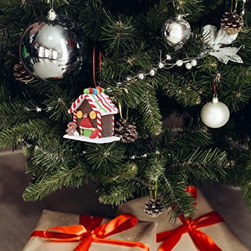 PRETYZOOM Božić Gingerbread House Ornament Božić selo kuće Božić bombona kuća Božić drvo viseća