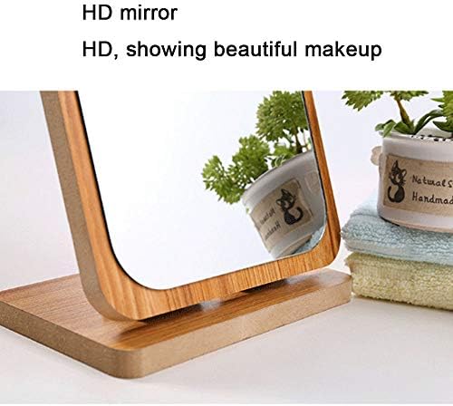 CROWNXZQ prijenosno sklopivo ogledalo, podesivo, Antikni drveni okvir za spavaće sobe toaletni stol Countertop