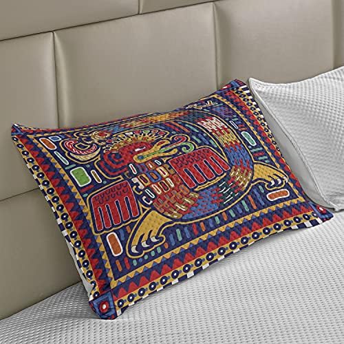 Lunarni meksički pleteni jastuk, kultura uzorak šarena umjetnost apstraktna zmija u živopisan narodnoj