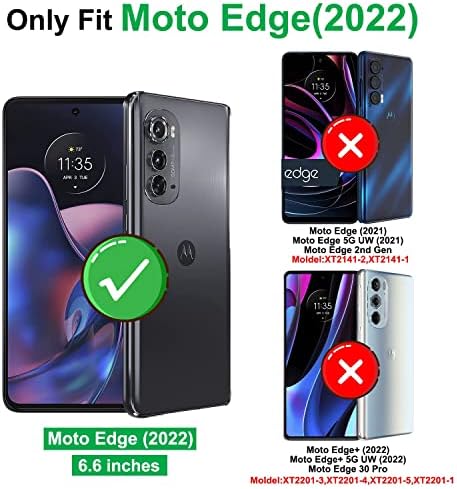 Gritup kompatibilan za Motorola Edge 2022 futrolu sa HD zaštitom ekrana, Moto Edge 2022 futrolu sa držačem