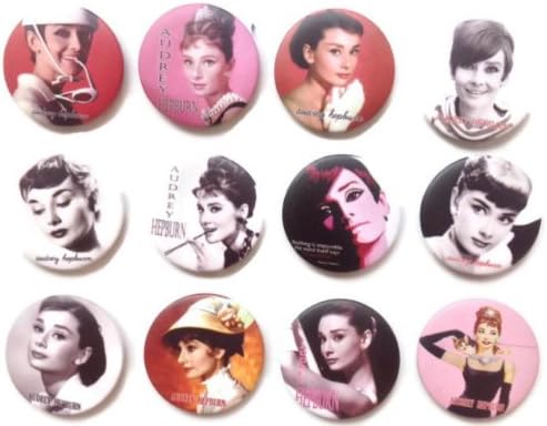 Audrey Hepburn fenomenalno kvalitetno lot 12 novi PIN Pinback dugme navijač 1,25
