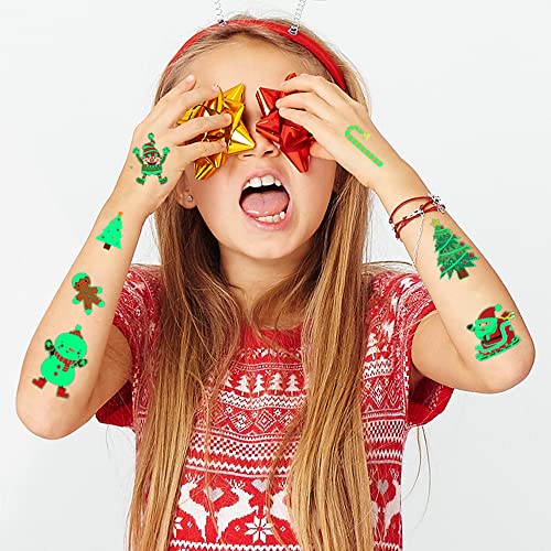 Božićna privremena tetovaža za djecu, 10 listova božićne svjetlosne naljepnice naljepnice za božićne zabave