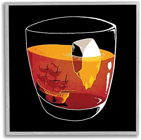 Stupell Industries Clever Iceberg brod za piće staklo za piće ilustracija, dizajn Michael Buxton