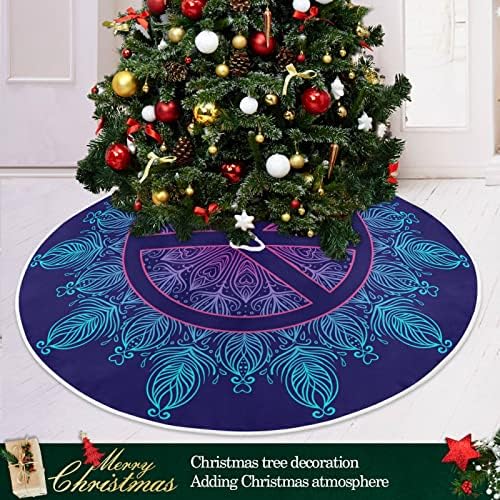Oarencol Mir Mandala Flower Boho plava božićna suknja 36 inčni Xmas Holiday Party Tree Detaos