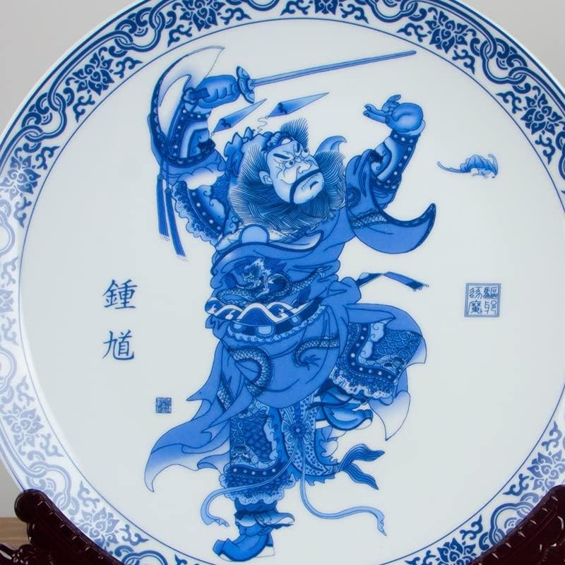 YFQHDD kineski stil plavi i bijeli ukras za uređenje kolu porculansko ploče