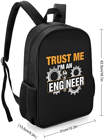 Veruj mi da sam mehanički inženjer Unisex ruksak lagan dnevni torba modne ramena sa džepovima za boce