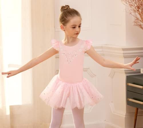 Zaclotre Kid Djevojke Rukav S Volanima Balet Lajsne Triko Sjajne Plesne Tutu Haljine