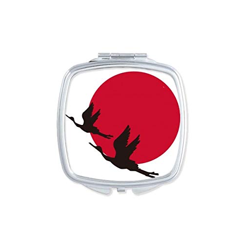 Japan Red Black Flying Guske Ogledalo Prijenosni Kompaktan Džep Šminke Dvostrano Staklo