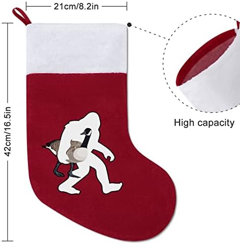 Bigfoot noseći kanadske guske božićne čarape bijeli super meki plišani modni božićni dekor xmas čarape