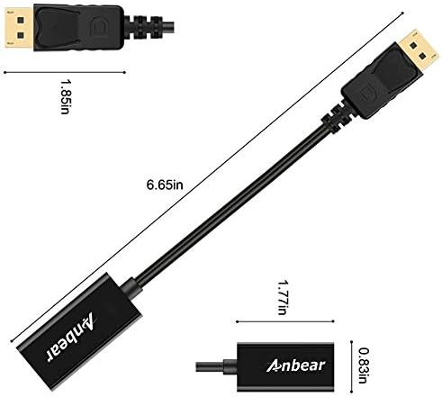 Anbear DisplayPort u HDMI adapter, prikaz porta za HDMI kabl za displejporušene radne površine i laptopi povezuju