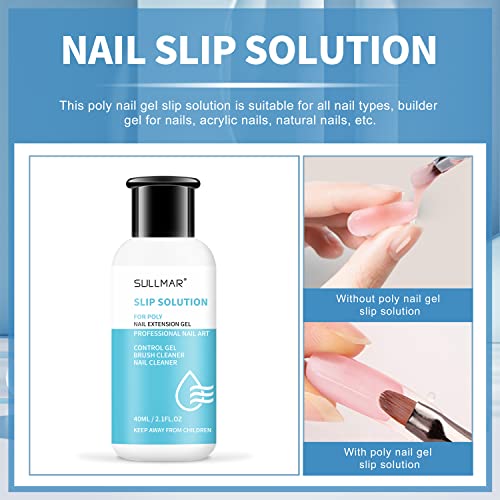 SULLMAR slip Solution Liquid Poly Nail Gel slip Solution for Poly nail Gel Nails Slip Solution
