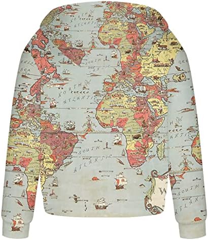 Dgoopd modne jakne za muškarce 2022 Karta svijeta Ispis Ležerne prilike zadebljani kaput s dugim rukavima