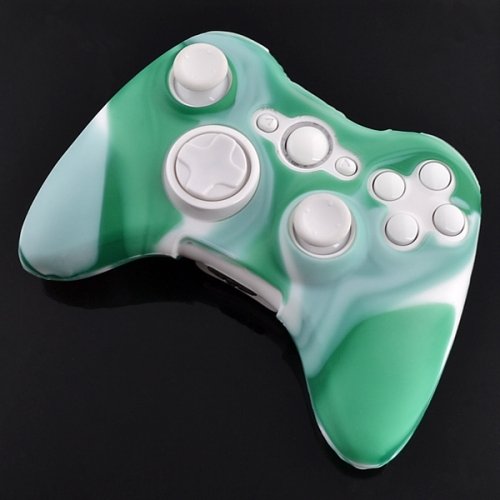 258Skins® Silikonska kućišta kože za Xbox 360 bežični kontroler - zelena bijela