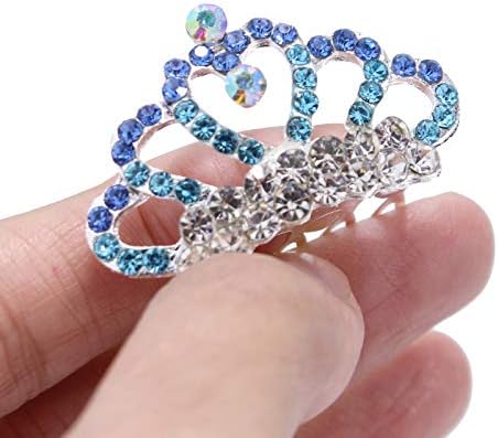 VinBee 8 kom Princess Crown češalj Mini Tiara češalj za kosu sjajna Tiara od vještačkog dijamanta
