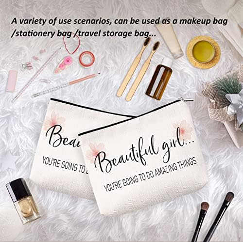 OHSUL lijepa djevojka učinit ćete nevjerovatne stvari torba za šminkanje, inspirativni citat kozmetička