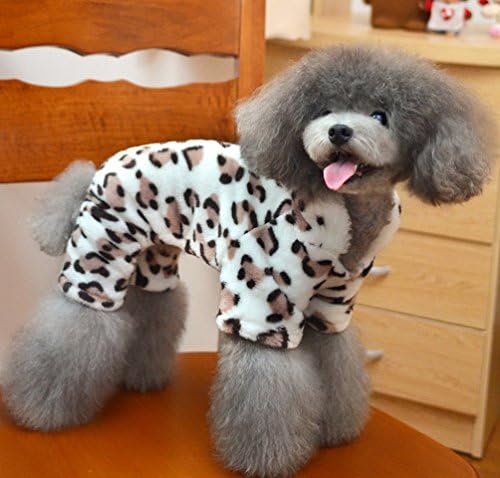 SELMAI Leopard pseća pidžama štene mekana baršunasta kapuljača kombinezon JPS za male kućne ljubimce