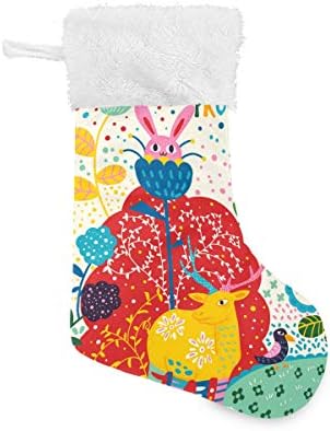 Pimilagu Rabbit i jeleni Božićne čarape 1 pakovanje 17.7 , viseći čarape za božićnu dekoraciju