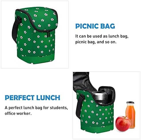 Hohodiy torba za ručak za muškarce žene fudbalske fudbalske lopte uzorak zelena kutija za ručak, kutija za ručak