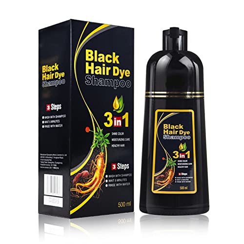 Paiide 3 u 1 crni instant šampon za kosu za sivu kosu - 17,6 oz Instant dlake šampon 3 u 1 - siva pokrivenost