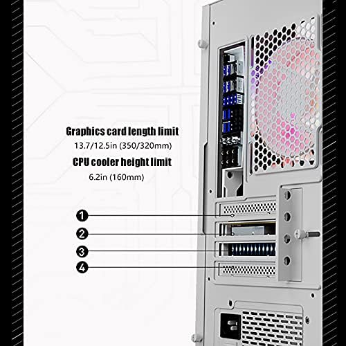 Liqiang kompaktna ATX kućište za igranje računara sa srednjim tornjem, RGB svetlosna traka-bočna