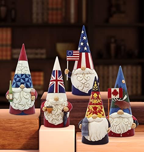 Enesco Jim Shore Heartwood Creek Gnomes širom svijeta Britanska figurica, 5,5 inča, višebojna