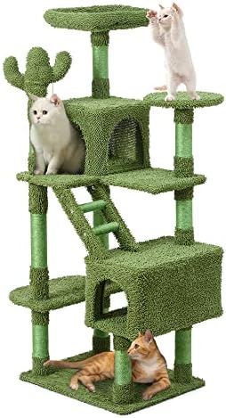 Mile High Life | Multi-Level Cat Tree Condo 58 za velike mačke | viseća mreža i Kaktusi za grebanje