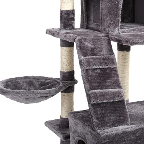 WALNUTA Multi-Level Cat Tree Play House Climber Activity Center Tower Hammock Condo Furniture Scratch