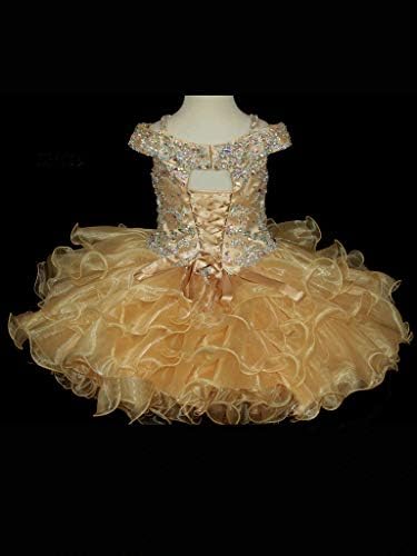 M_RAC Djevojka djevojaka kristal s ramena Glitz Cupcake Pageant haljine mališane kratke rođendane