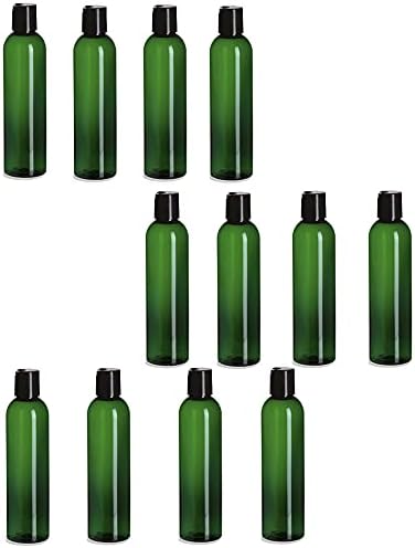 Prirodne farme 12 paketa - 8 oz-zelene kosmo plastične boce - crni flip top - za esencijalna ulja, parfemi,
