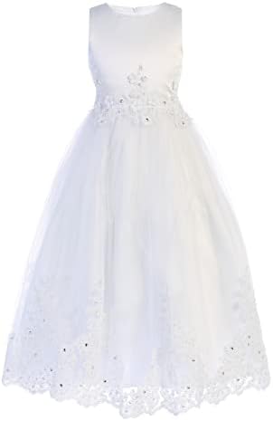 Ružičasta princeza haljina za prvu pričest za djevojčice - 1. haljine za svetu pričest - Bijelo krštenje LDS - Vestidos Primera Comunion