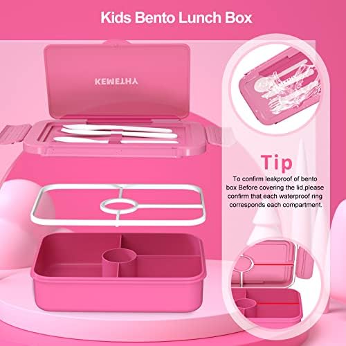 KEMETHY Bento kutija za ručak za djecu, kutija za ručak sa 4 odjeljka za djecu, kutija za ručak sa